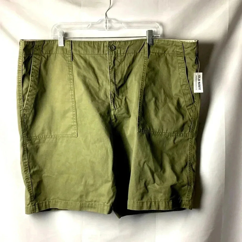 NWT OLD NAVY MENS SIZE 46‎ LIVED IN STRAIGHT OLIVE GREEN SHORTS